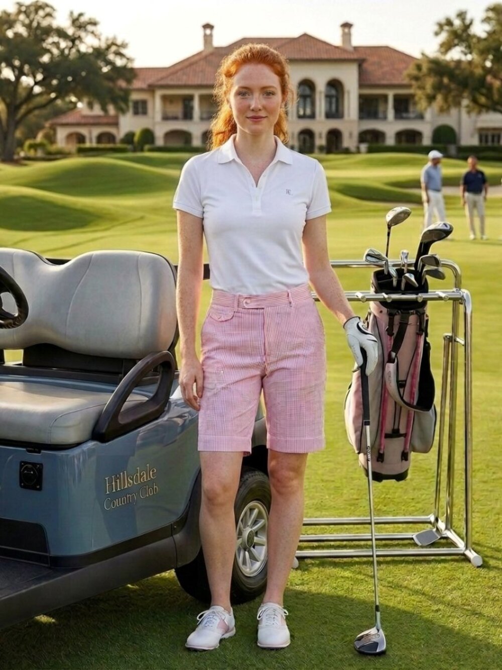 Ralph Lauren Golf Seersucker Pink Pinstripe Shorts Sz 4 Cotton Preppy Old Money